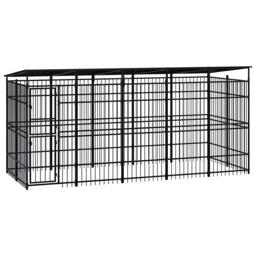 Outdoor Dog Kennel with Roof Steel 99.2 ft²