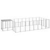 Dog Kennel Silver 117.2 ft¬≤ Steel