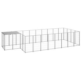 Dog Kennel Silver 117.2 ft¬≤ Steel