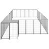 Dog Kennel Black 286.5 ft¬≤ Steel
