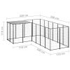 Dog Kennel Black 52.1 ft¬≤ Steel