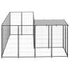 Dog Kennel Black 52.1 ft¬≤ Steel