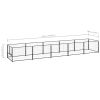 Dog Kennel Black 53.8 ft¬≤ Steel